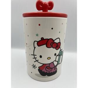 NEW Hello Kitty Christmas Cookie Jar Or Canister Ceramic Christmas Tree